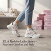 Eila Comfort-Step Women’s Athleisure Sneakers – White & Dusty Rose