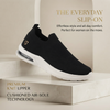 Women's Black Slip-On Comfort Walking Shoes