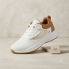 Premium White & Tan Casual Sports Sneakers