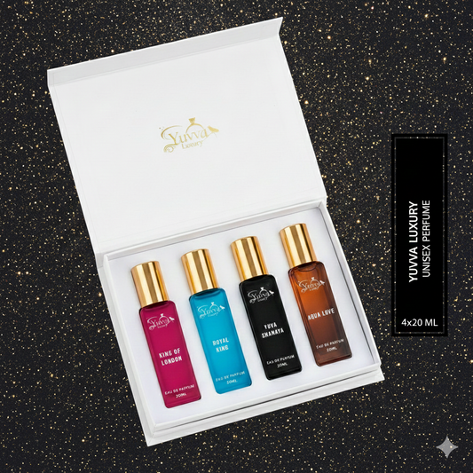 Yuvva Luxury Long Lasting Unisex Perfume Gift Set ( PACK OF 4 ) + Labubu Doll FREE