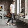 Modern Comfort:Memory Foam Casual Shoes – Grey/White/Orange