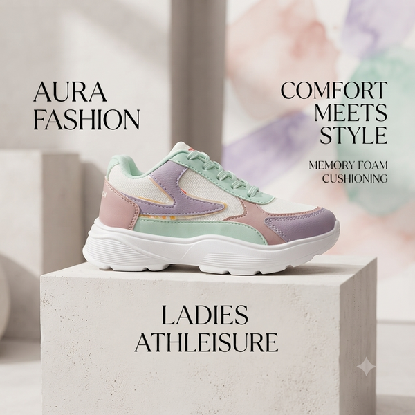 Pastel Dreams: Lightweight Women’s Memory Foam Sports Sneakers