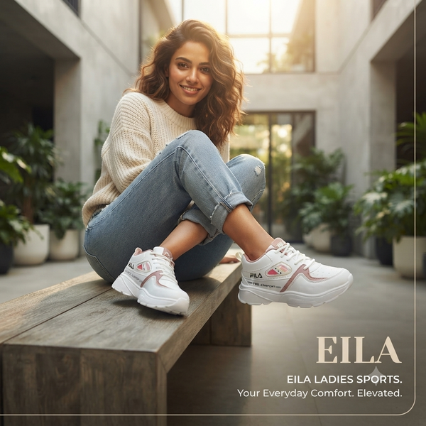 Eila Comfort-Step Women’s Athleisure Sneakers – White & Dusty Rose