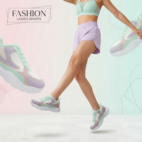 Pastel Dreams: Lightweight Women’s Memory Foam Sports Sneakers