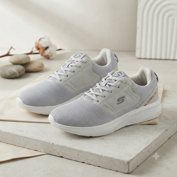 Premium Everyday Comfort: Darolac Memory Foam Sports Shoes - Light Grey