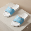 Premium F1 Motorsport Edition Comfort Sliders – White/Cyan