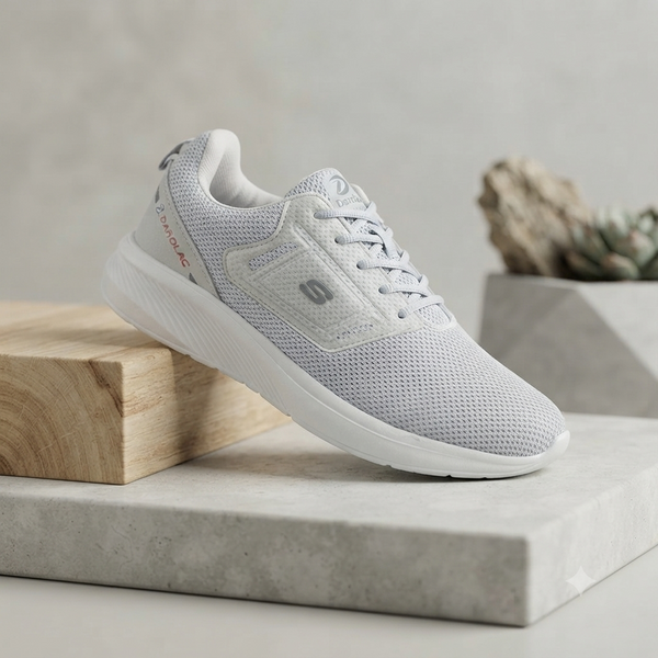 Premium Everyday Comfort: Darolac Memory Foam Sports Shoes - Light Grey