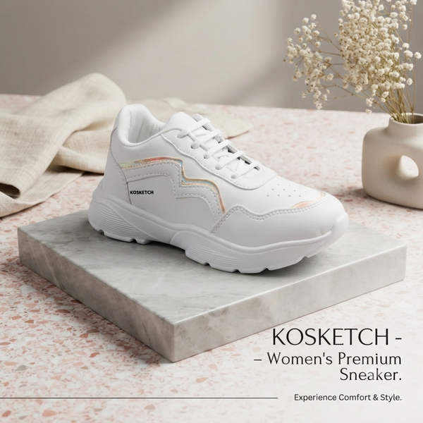 Women’s All-Day Comfort White Casual Sneakers