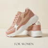 Elegant Peach & White Chunky Fashion Sneakers for Women