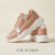 Elegant Peach & White Chunky Fashion Sneakers for Women