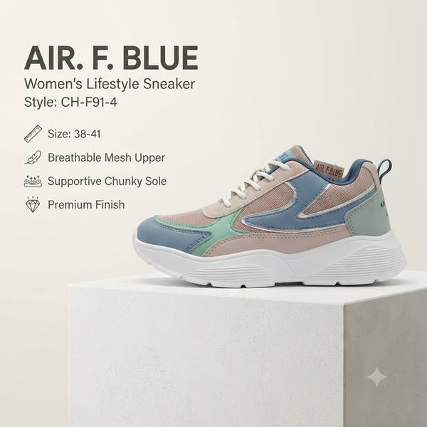 AuraStride Chic Pastel Women’s Chunky Sneakers — Multi-Tone Casual & Athletic Footwear