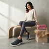 Garima A5 Women's Dark Grey Slip-On Knit Casual Sneakers