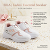 Eila Comfort-Step Women’s Athleisure Sneakers – White & Dusty Rose
