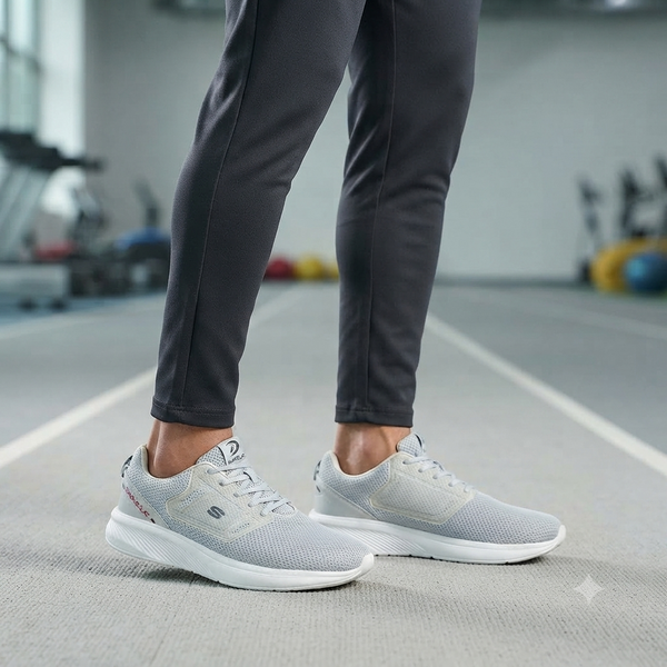 Premium Everyday Comfort: Darolac Memory Foam Sports Shoes - Light Grey