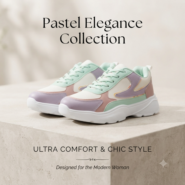 Pastel Dreams: Lightweight Women’s Memory Foam Sports Sneakers