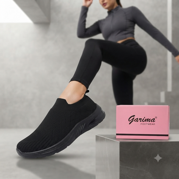Garima A5 Lightweight Casual Sneaker for Women - Full Black