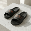 UrbanFlex Premium Black Comfort Slides with Sporty Orange Accent For Men and Women