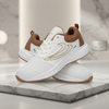 Premium White & Tan Casual Sports Sneakers