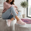 Fashion-Forward Everyday Comfort Sneakers - Soft Pink Edition