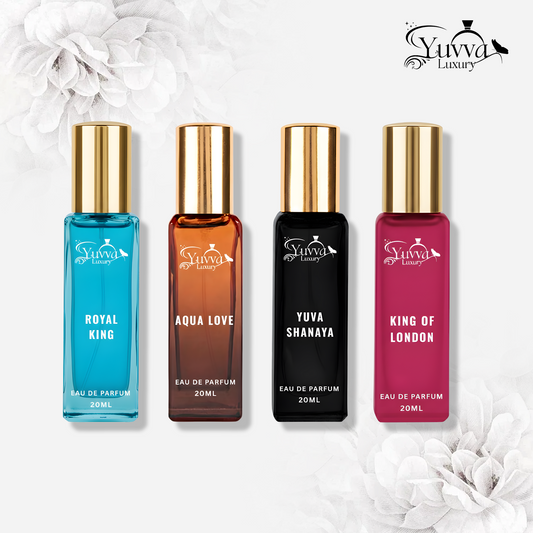 Yuvva Luxury Long Lasting Unisex Perfume Gift Pack of 4 Luxury Set