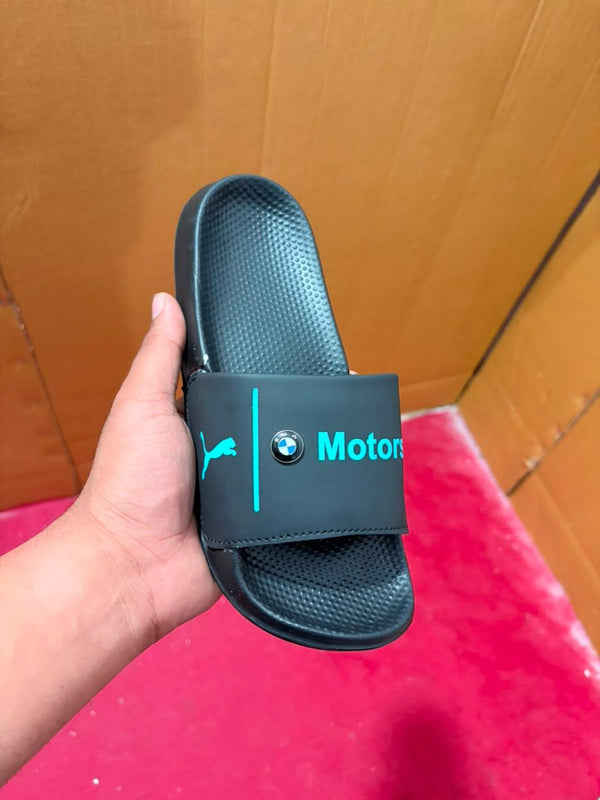 Unisex Vibrant Coral Red Embossed Logo Casual Comfort Slides