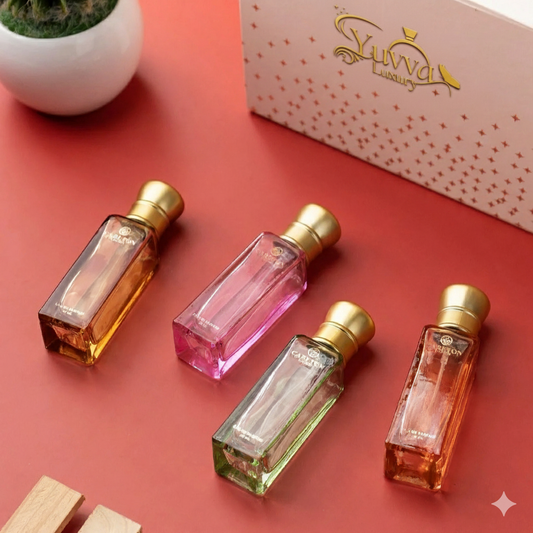 Yuvva Luxury Long Lasting Unisex Perfume Gift Set | 4x20ml Perfume for Man & Woman | Woody, Aquatic, Sweet, Premium Fragrance Scent | AQUA LOVE, YUVA SHANAYA, ROYAL KING, KING OF LONDON
