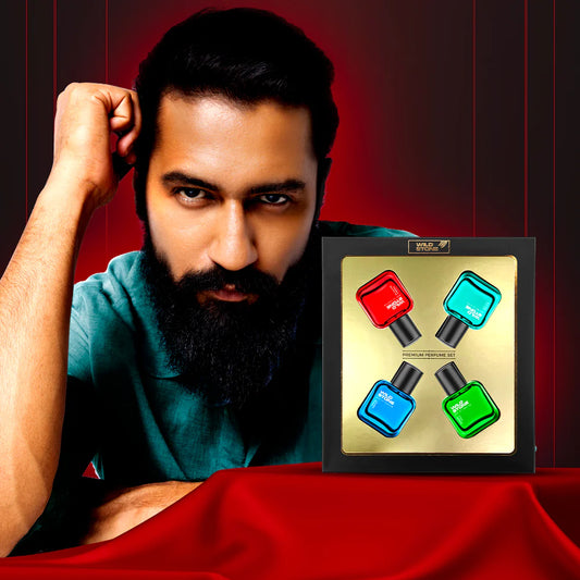 Wild Stone Edge, Forest Spice, Hydra Energy and Ultra Sensual Perfume Combo for Men, Long Lasting Smell | Pack of 4 (30ml each)