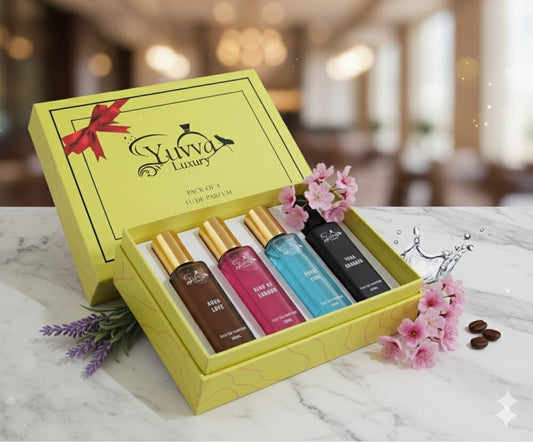 Yuvva Luxury Long Lasting Unisex Perfume Gift Pack of 4 Luxury Set