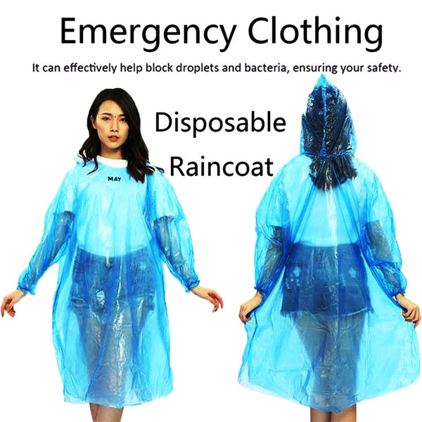 Disposable Rain Card Poncho pack | Pocket Size Waterproof Emergency Raincoat for Men & Women | Lightweight Travel Rainwear | Reusable 2-3 Times