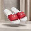 Men’s Designer Dual-Branded Casual Sliders - White/Red Comfort Orthopedic Footwear