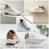 Premium White & Tan Casual Sports Sneakers