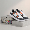Modern Comfort:Memory Foam Casual Shoes – Grey/White/Orange