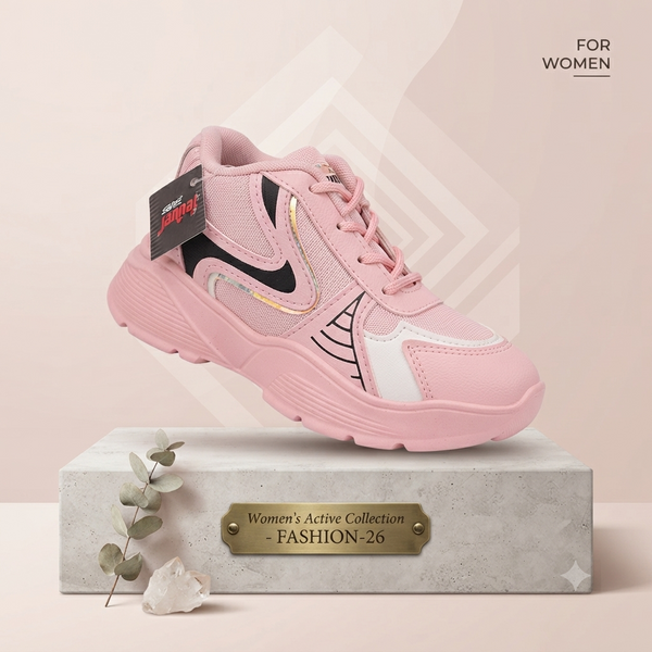 Trendy Blush Pink Active-Lifestyle Sneakers for Women