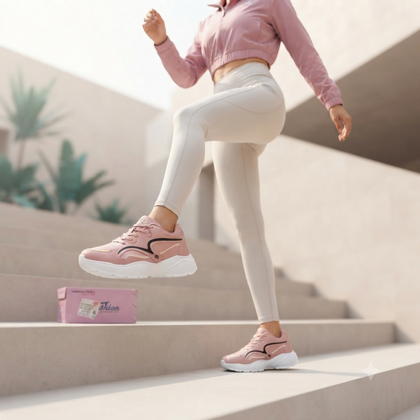 Jasmine Women's Trendy Memory Foam Sports Sneakers - Full Fussia