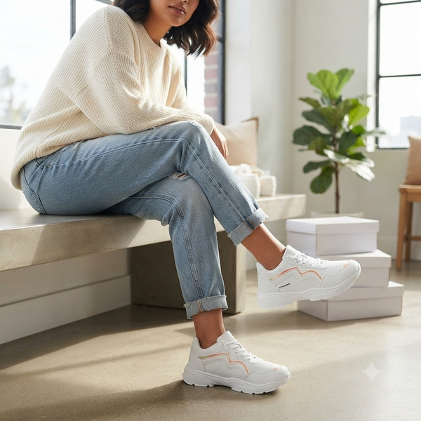 Women’s All-Day Comfort White Casual Sneakers