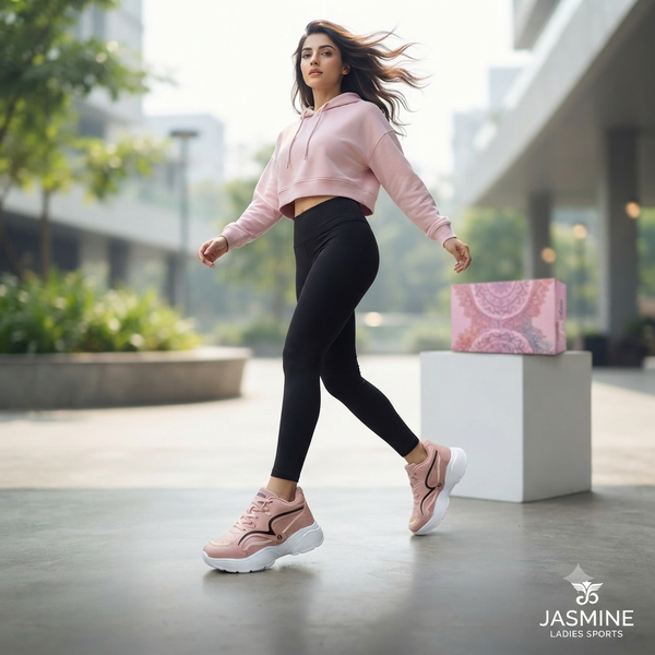 Jasmine Women's Trendy Memory Foam Sports Sneakers - Full Fussia