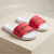 Men's Casual Sporty Slide Sandals – Red & White Comfort Slippers with Bold Contrast Branding