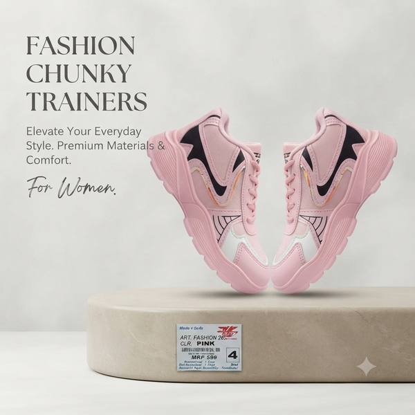 Trendy Blush Pink Active-Lifestyle Sneakers for Women