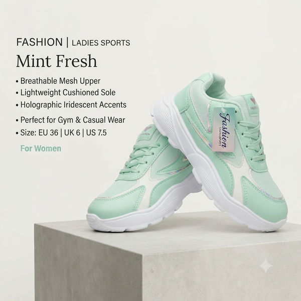 Trendy Mint Green Casual Sports Shoes for Women & Girls