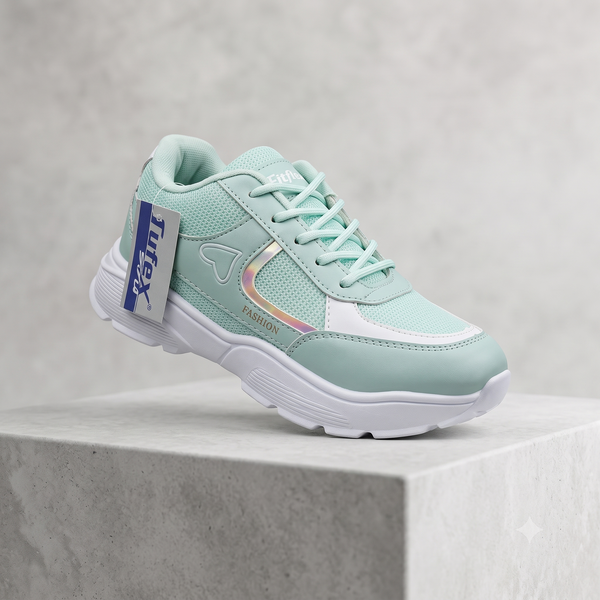 Women's Mint Green Ultra-Light Sports Sneakers | Memory Foam Comfort Running Shoes
