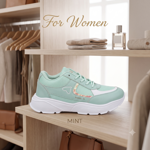 Women's Mint Green Ultra-Light Sports Sneakers | Memory Foam Comfort Running Shoes