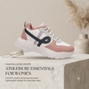 Women Pink Casual Chunky Sneakers | Lightweight Cushion Insole Ladies Outdoor Shoes