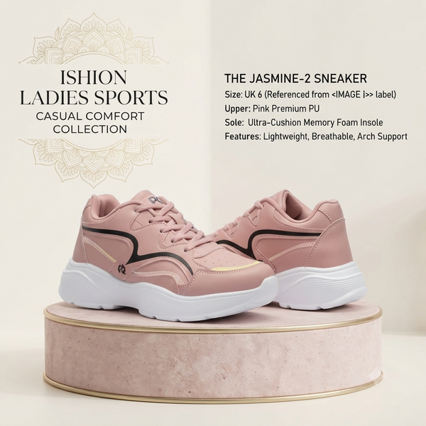 Jasmine Women's Trendy Memory Foam Sports Sneakers - Full Fussia