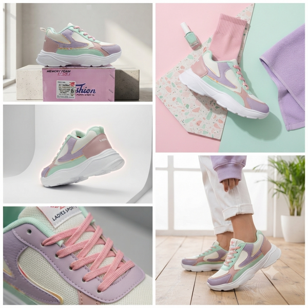 Pastel Dreams: Lightweight Women’s Memory Foam Sports Sneakers