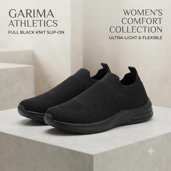 Garima A5 Lightweight Casual Sneaker for Women - Full Black