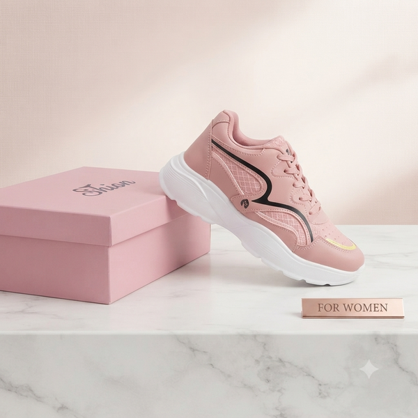 Jasmine Women's Trendy Memory Foam Sports Sneakers - Full Fussia