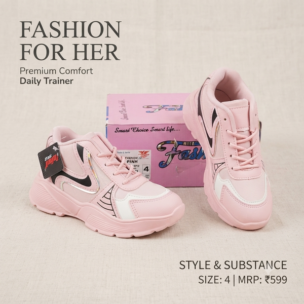 Trendy Blush Pink Active-Lifestyle Sneakers for Women