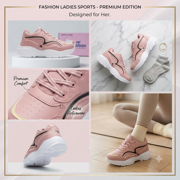 Jasmine Women's Trendy Memory Foam Sports Sneakers - Full Fussia