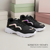 Trendy Women’s Casual Lace-Up Sneakers - Black & Holographic Accent