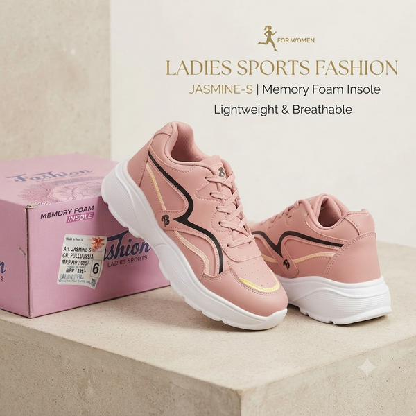 Jasmine Women's Trendy Memory Foam Sports Sneakers - Full Fussia